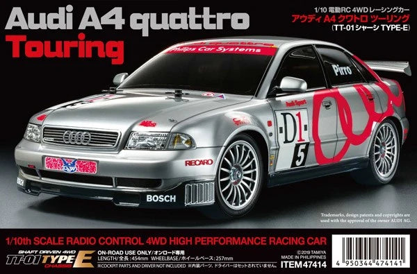 Tamiya - 47414 - 1/10 R/C Audi A4 quattro Touring (TT-01 Type-E)