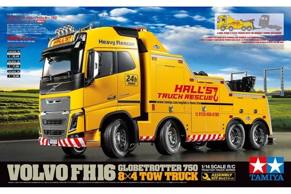 Tamiya - 56362 - 1/14 Volvo FH16 8x4 Tow Truck Globetrotter 750