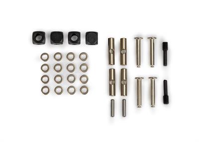 U-joints, driveshaft (carrier (4)/ 4.5mm cross pin (4)/ 3mm headed pin (4)/ 4x15mm screw pin (2)/ hex pin (2)/ e-clips (6)/ 3x6x