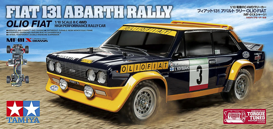 Tamiya - 58723 - 1/10 R/C Fiat 131 Abarth Rally Olio Fiat (MF-01X)