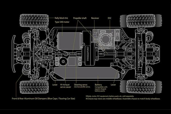 Tamiya -58738 - 1/10 R/C XM-01 PRO Chassis Kit - Samlesæt