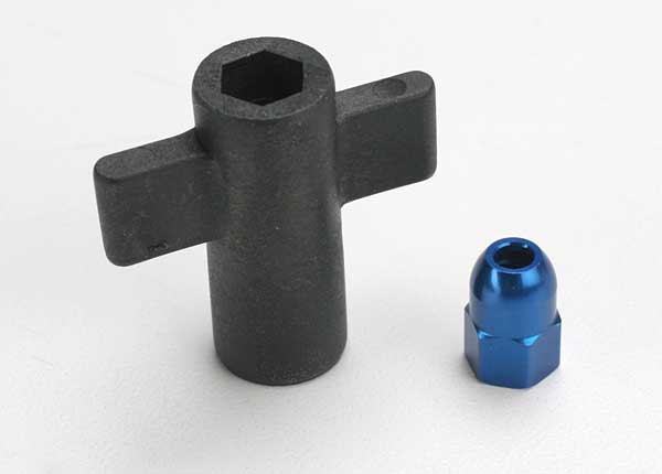 Traxxas - TRX5526 - Antenne crimp nut, aluminum (blue-anodized)/ antenna nut tools