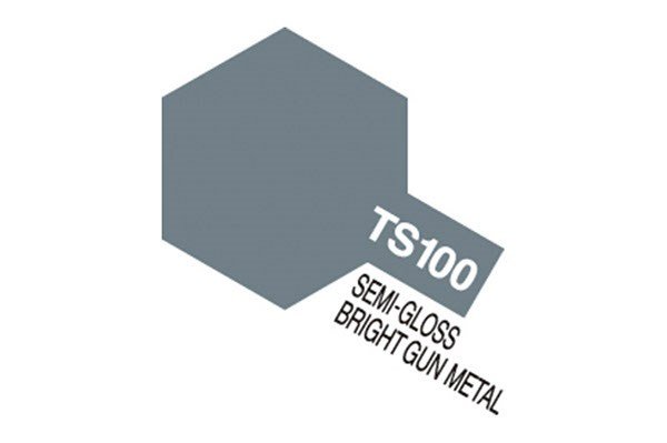 Tamiya - TS-100 -  SG Bright Gun Metal (Semi Gloss) - Spraymaling - 100 ml