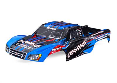 Traxxas - TRX5924-BLUE - Body, Slash® 2WD (also fits Slash® VXL & Slash® 4X4), blue (painted, decals applied) (assembled with front & rear latches fo