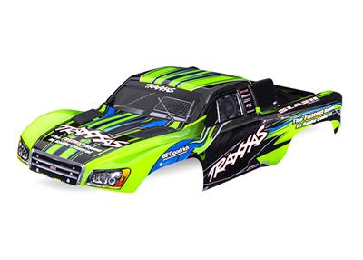 Traxxas - TRX5924GRN - Body, Slash® 2WD (also fits Slash® VXL & Slash® 4X4), green (painted, decals applied) (assembled with front & rear latches for