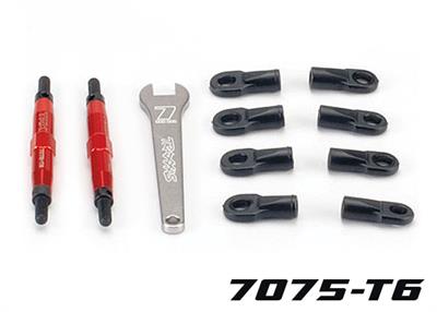 Traxxas - TRX5938R - Toe links, Slayer (Tubes™ 7075-T6 aluminum, red) (74mm, fits front or rear) (2)/ rod ends, rear (4)/ rod ends, front (4)/ wrench