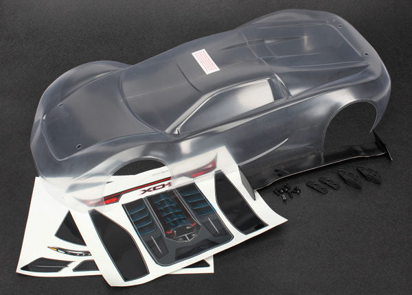 Traxxas - TRX6411 - Body, XO-1® (clear, requires painting) / wing / wing uprights (2) / washers (2) / decals