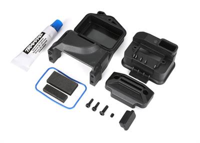 Traxxas - TRX6424X - Box, receiver (sealed) (servo mount)/ foam (2)/ access plug/ 3x10mm BCS (1)/ 2.5x8mm CS (2)/ 3x4mm GS/ silicone grease