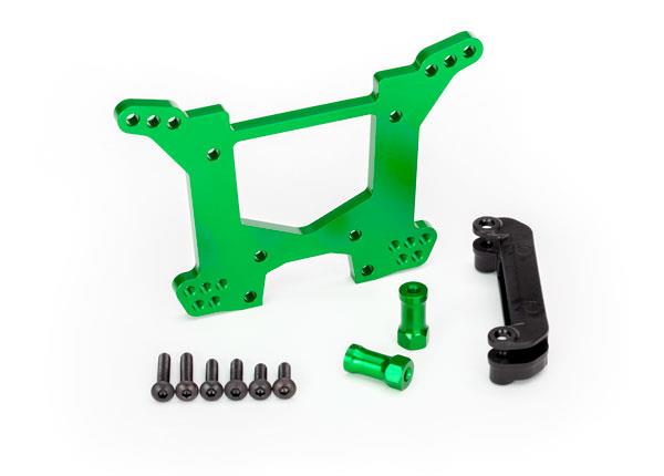 Traxxas - TRX6738G - Shock tower, rear, 7075-T6 aluminum (green-anodized) (1)/ body mount bracket (1)