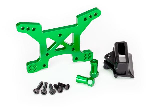 Traxxas - TRX6739G - Shock tower, front, 7075-T6 aluminum (green-anodized) (1)/ body mount bracket (1)