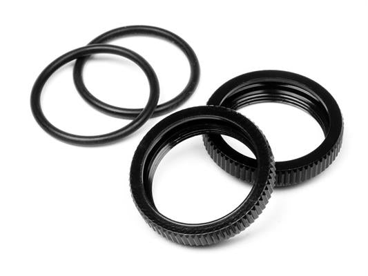 HPI - HP67528 - Big Bore Shock Spring Adjust Nut (Black/2Pcs)