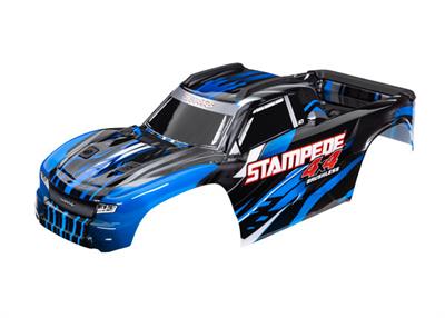 Traxxas - TRX6762B - Stampede® 4X4 VXL Karosseri i Blå tema. Med Karosseri fastgørelse