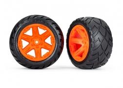 Traxxas - TRX6768A - Tires & wheels, assembled, glued (2.8") (RXT orange wheels, Anaconda tires, foam inserts) (2WD electric rear) (2) (TSM® rated