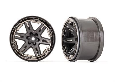 Traxxas - TRX6772-BLKCR - Wheels, RXT 2.8" (charcoal gray & black chrome) (2)