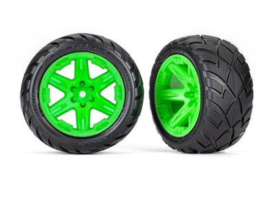 Traxxas - TRX6775G - Tires & wheels, assembled, glued (2.8") (RXT green wheels, Anaconda tires, foam inserts) (4WD electric front/rear, 2WD electric