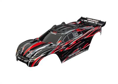 Traxxas - TRX6785-RED - Body, Rustler® 4X4 VXL, red (painted, decals applied) (assembled with front & rear body mounts and rear body support for clip