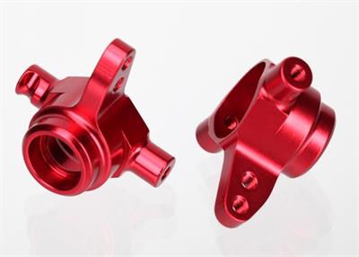 Traxxas - TRX6837R - Steering blocks, 6061-T6 aluminum (red-anodized), left & right