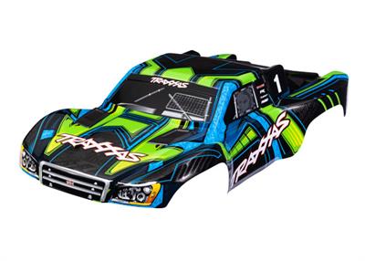 Traxxas - TRX6844-GRN - Body, Slash® 4X4 (also fits Slash® VXL & Slash® 2WD), green and blue (painted, decals applied) (assembled with front & rear l