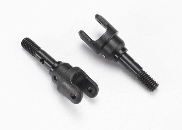 Traxxas - TRX7054 - Stub axle, steel (2)/ yokes (2) (assembled)