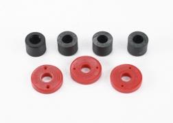 Traxxas - TRX7067 - Piston, damper (2x0.5mm hole, red) (4)/ travel limiters (4)