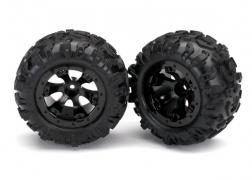 Traxxas - TRX7277 - Tires & wheels, assembled, glued (Geode black, beadlock style wheels, Canyon AT tires, foam inserts) (1 left, 1 right)