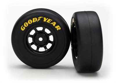 Traxxas - TRX7378 - Tires & wheels, assembled, glued (8-spoke wheels, black, 1.9 Goodyear tires) (2)