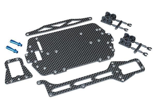 Latrax - TRX7525 - Carbon fiber conversion kit (includes chassis, upper chassis, battery hold down, adhesive foam tape, hardware)