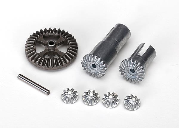 Gear set, differential, metal (output gears (2)/ spider gears (4)/ ring gear, 35T (1)/ 2x14.8mm pin (1))