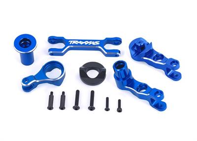 Traxxas - TRX7746B - Steering bellcranks (left and right)/ draglink (6061-T6 aluninum, blue-anodized)