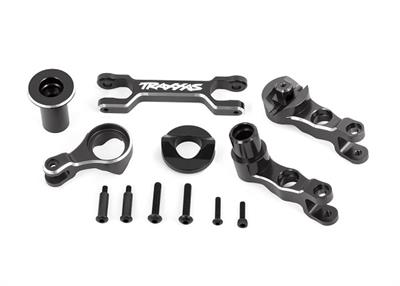 Traxxas - TRX7746-GRAY - Steering bellcranks (left and right)/ draglink (6061-T6 aluninum, gray-anodized)