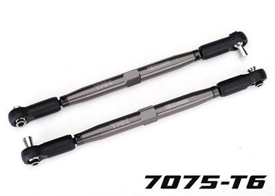 Traxxas - TRX7748-GRAY - Toe links, X-Maxx® (TUBES gray-anodized, 7075-T6 aluminum, stronger than titanium) (157mm) (2)/ rod ends, assembled with ste