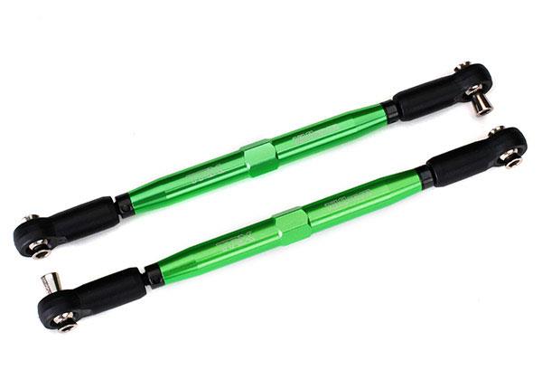 Traxxas - TRX7748G - Toe links, X-Maxx® (TUBES green-anodized, 7075-T6 aluminum, stronger than titanium) (157mm) (2)/ rod ends, assembled with steel h