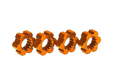 Traxxas - TRX7756-ORNG - Wheel hubs, hex, aluminum (orange-anodized) (4)