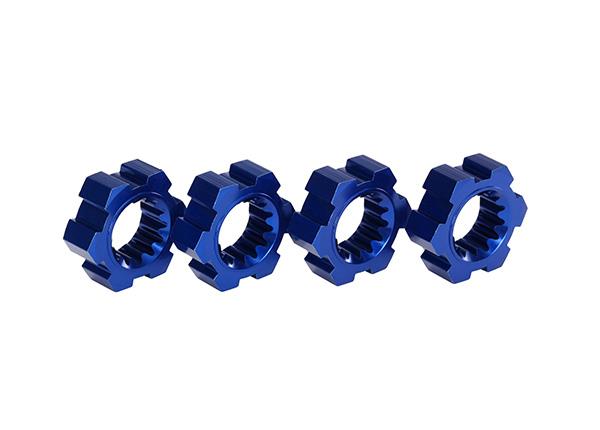 Traxxas - TRX7756X - Wheel hubs, hex, aluminum (blue-anodized) (4)