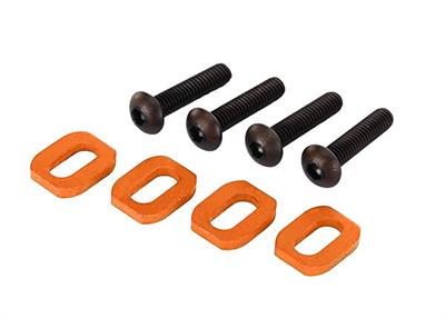 Traxxas - TRX7759-ORNG - Washers, motor mount, aluminum (orange-anodized) (4)/ 4x18mm BCS (4)