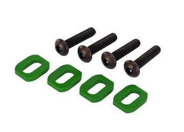 Traxxas - TRX7759G - Washers, motor mount, aluminum (green-anodized) (4)/ 4x18mm BCS (4)