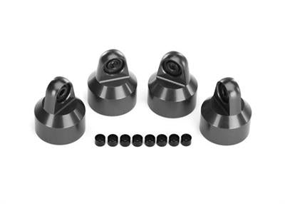 Traxxas - TRX7764-GRAY - Shock caps, aluminum (gray-anodized), GTX shocks (4)/ spacers (8)