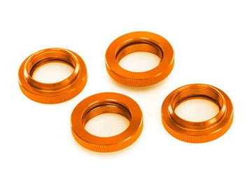 Traxxas - TRX7767-ORNG - Spring retainer (adjuster), orange-anodized aluminum, GTX shocks (4) (assembled with o-ring)