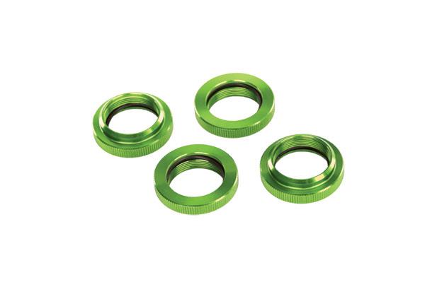 Traxxas - TRX7767G - Spring retainer (adjuster), green-anodized aluminum, GTX shocks (4) (assembled with o-ring)