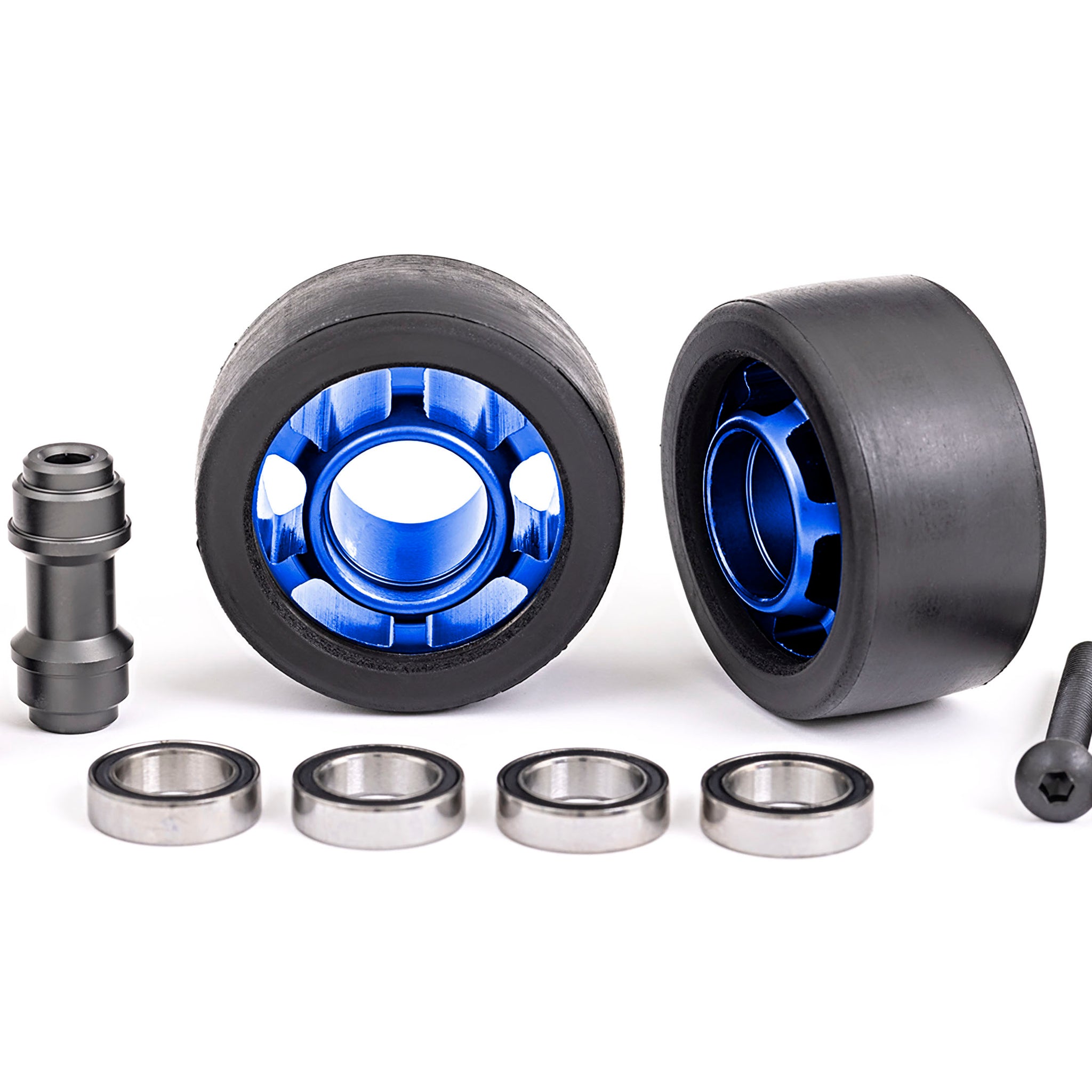 Traxxas - TRX7775X - Blue alu Wheels, wheelie bar, 6061-T6 aluminum