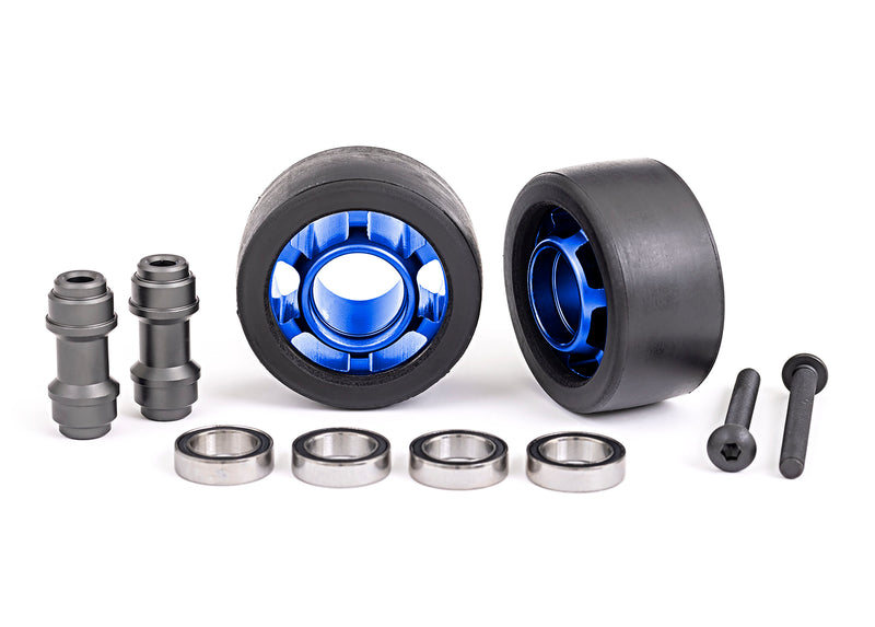 Traxxas - TRX7775X - Blue alu Wheels, wheelie bar, 6061-T6 aluminum