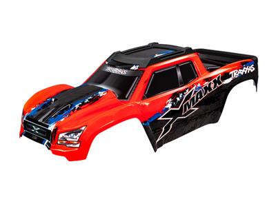 Traxxas - TRX7811R - Body, X-Maxx®, red (painted, decals applied) (assembled with front & rear body mounts, rear body support, roof skid plate, and t