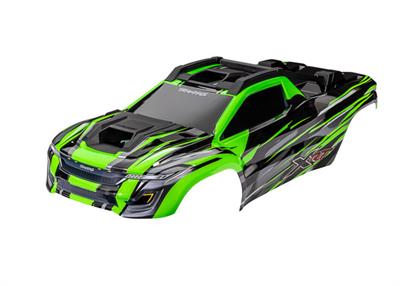 Traxxas - TRX7812G - Body, XRT®, green (painted, decals applied) (assembled with front & rear body supports for clipless mounting, roof & hood skid p