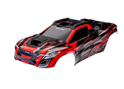 Traxxas - TRX7812R - Body, XRT®, red (painted, decals applied) (assembled with front & rear body supports for clipless mounting, roof & hood skid pad