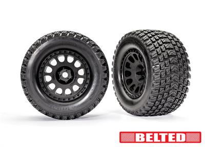Traxxas - TRX7862 - Tires & wheels, assembled, glued (XRT® Race black wheels, Gravix™ belted tires