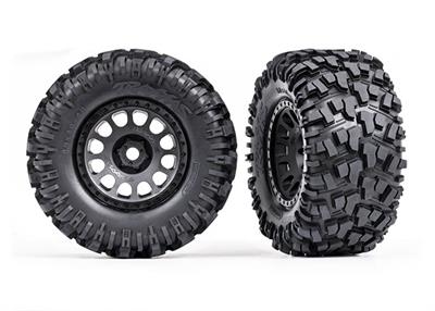 Traxxas - TRX7875 - Tires & wheels, assembled, glued (XRT® Race black wheels, Maxx® AT tires, foam inserts) (left & right)