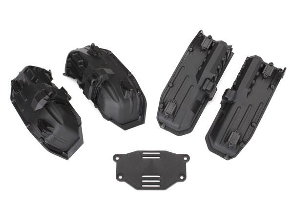 Traxxas - TRX8080 - Fenders, inner (narrow), front & rear (2 each)/ rock light covers (8)/ battery plate/ 3x8 flat-head screws (4)