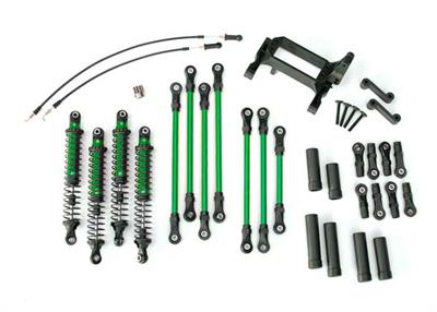 Traxxas - TRX8140-GRN - Long arm lift kit, TRX-4®, complete (includes green powder coated links, green-anodized shocks)