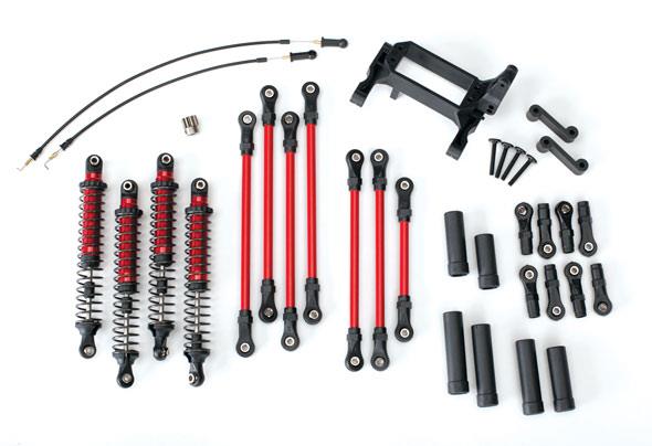 Traxxas - TRX8140R - Long Arm Lift Kit, TRX-4®, complete (includes red powder coated links, red-anodized shocks)