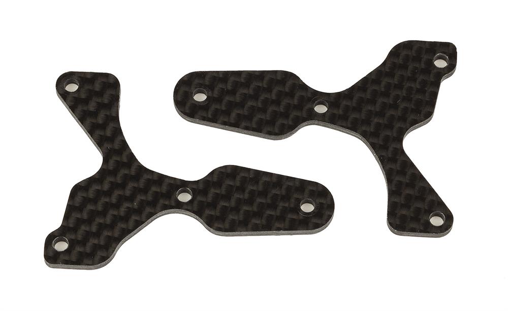 RC8B4 FT Front Lower Suspension Arm Inserts, carbon fiber, 2.0 mm